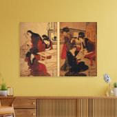 Artisans Making a Woodcut, c.1857 Canvas Afdruk (Insitu (Woonkamer))