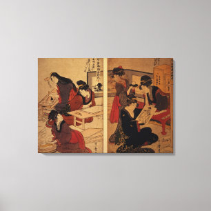 Artisans Making a Woodcut, c.1857 Canvas Afdruk