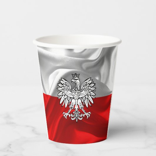 Artiseerkopjes van Poolse vlag Papieren Bekers (Voorkant)