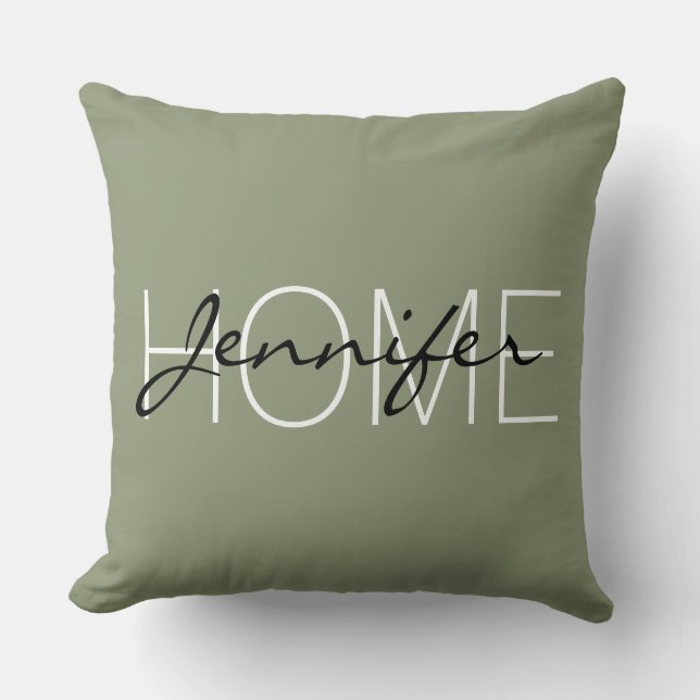 Artisjok kleur home monogram kussen (Voorkant)