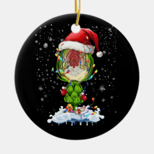 Artisjok Lover Verlichting Kerstmis Santa Artisjok Keramisch Ornament