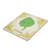 artisjok met bladeren van klassiek ontwerp tegeltje (Zijkant)