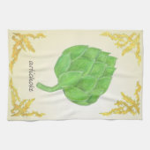 artisjok met bladeren van klassiek ontwerp theedoek (Horizontaal)