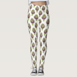 Artisjok Paarse Patroon Leggings<br><div class="desc">Waanzinnig patroon van waterverf illustratie van artisjok gemaakt in een patroon.</div>