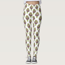 Artisjok Paarse Patroon Leggings
