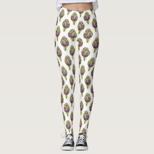 Artisjok Paarse Patroon Leggings