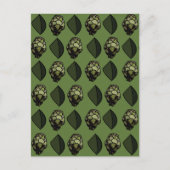 Artisjok Plantaardige Plant Botanische Patroon Briefkaart (Voorkant)