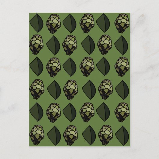 Artisjok Plantaardige Plant Botanische Patroon Briefkaart (Voorkant)