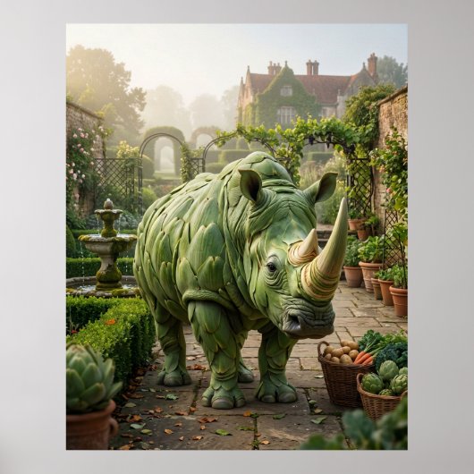 Artisjok Rhinoceros Poster (Voorkant)