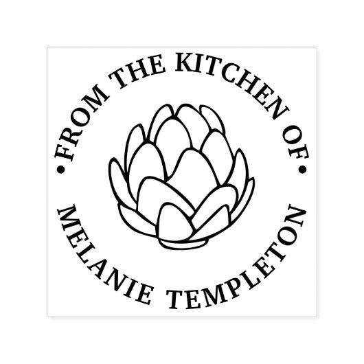 Artisjok uit de keuken van Foodie Naam Zelfinktende Stempel (Design)
