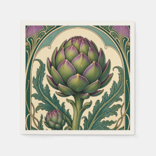 Artisjok Vintage Art Nouveau Stijl Keuken Kunst Servet
