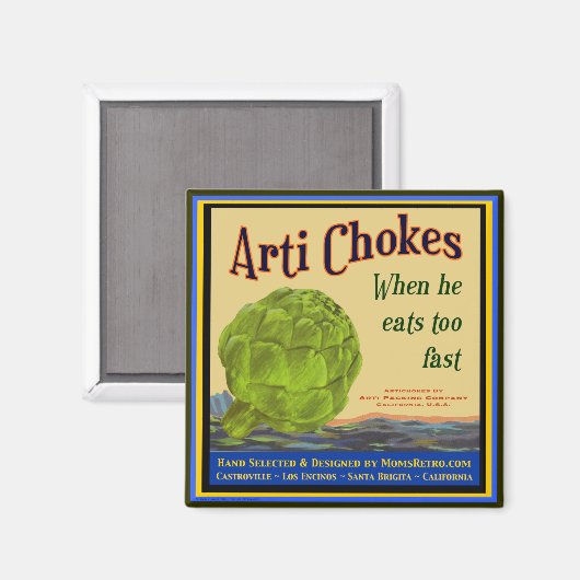 Artisjok Vintage Kist Kunstmagneet Magneet (Voorkant / Achterkant)