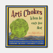 Artisjok Vintage Kist Kunstmagneet Magneet (Voorkant)