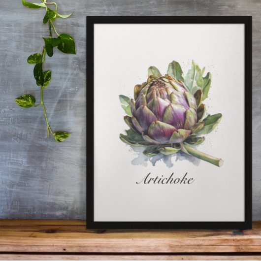 Artisjok Waterverf Botanische Keukentuin Poster