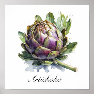 Artisjok Waterverf Botanische Keukentuin Poster