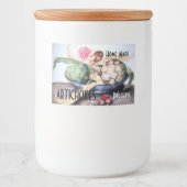 ARTISJOKKEN BORD MET ROOS & AARDBEIEN Preserve Voedselcontainer Etiket (Voorkant)