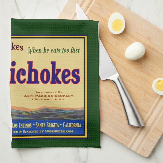 Artisjokken  krat Art Keukenhanddoek (Quarter Fold)