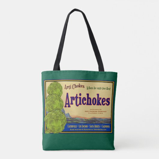 Artisjokken  Plantaardige Krat Kabelkunst Tote Bag (Achterkant)