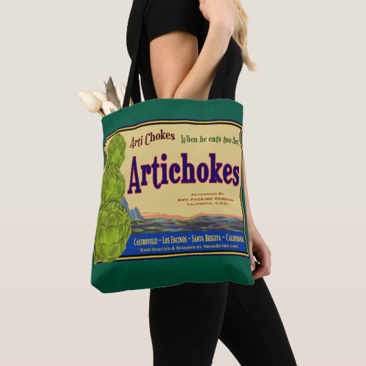 Artisjokken Plantaardige Krat Kabelkunst Tote Bag (Dichtbij)