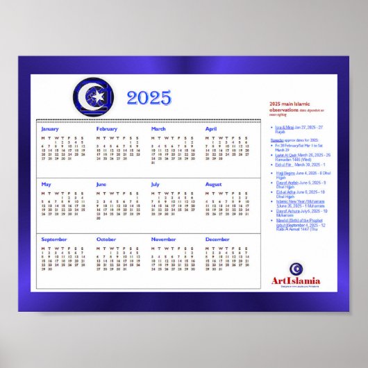 ArtIslamia 2025 Islamitische religieuze evenemente Poster (Voorkant)