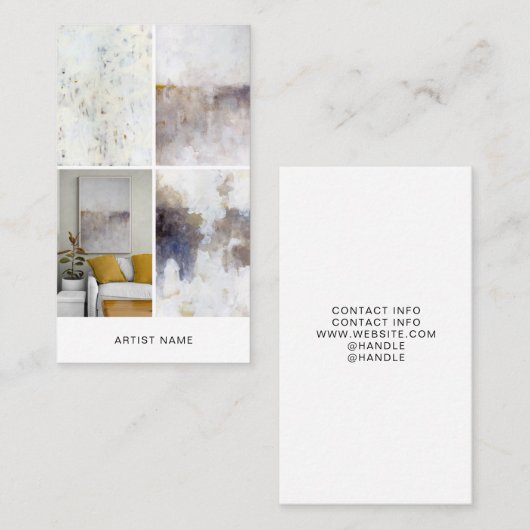 Artist 4 Image Grid Template Visitekaartje (Voorkant / Achterkant)