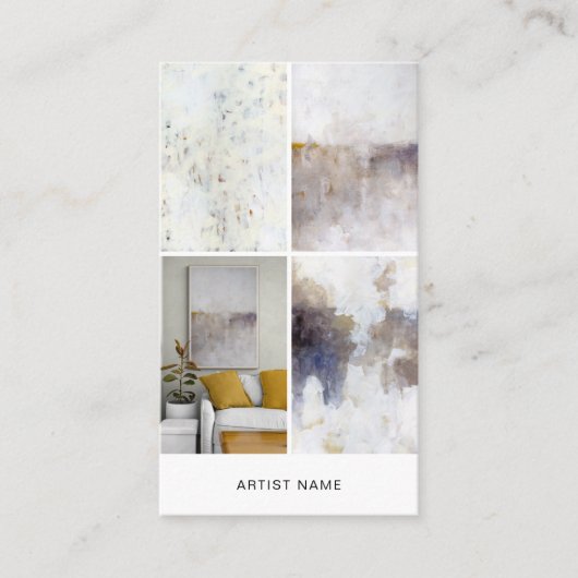 Artist 4 Image Grid Template Visitekaartje (Voorkant)