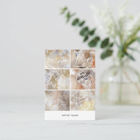 Artist 6 Image Grid Template Visitekaartje (Staand voorkant)
