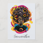 Artist Afro Woman Briefkaart (Voorkant)