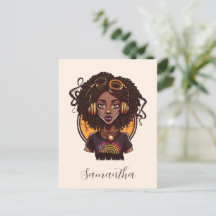 Artist Afro Woman Briefkaart