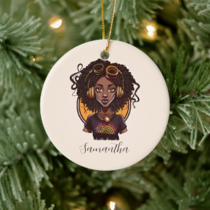 Artist Afro Woman Keramisch Ornament