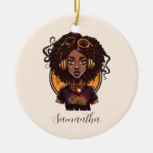 Artist Afro Woman Keramisch Ornament (Voorkant)