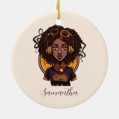 Artist Afro Woman Keramisch Ornament (Achterkant)