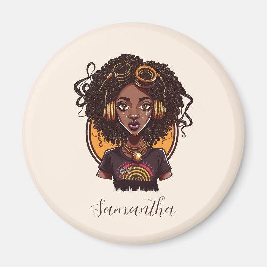 Artist Afro Woman Magneet (Voorkant)