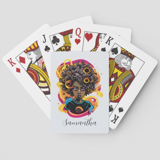 Artist Afro Woman Pokerkaarten (Achterkant)