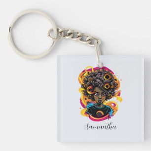 Artist Afro Woman Sleutelhanger