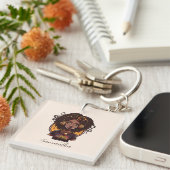 Artist Afro Woman Sleutelhanger (Voorkant Rechts)