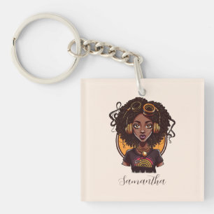 Artist Afro Woman Sleutelhanger