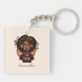 Artist Afro Woman Sleutelhanger (Achterkant)