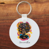 Artist Afro Woman Sleutelhanger (Voorkant)