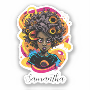 Artist Afro Woman Sticker