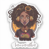 Artist Afro Woman Sticker (Voorkant)