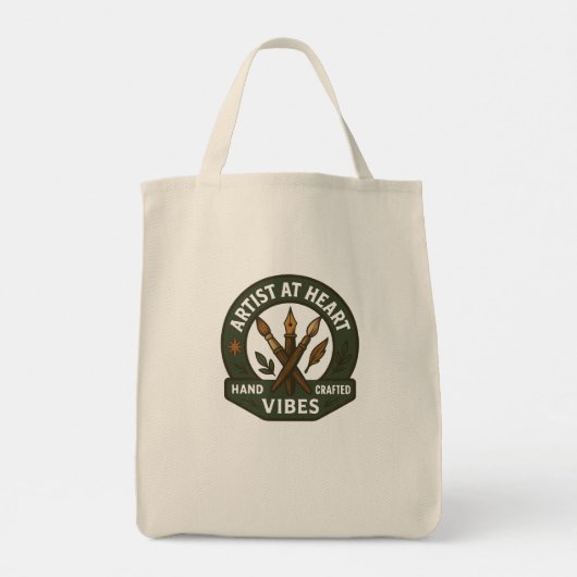 Artist at Heart Handgemaakte  Canvas tas (Achterkant)