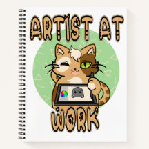 Artist at work cute cat design