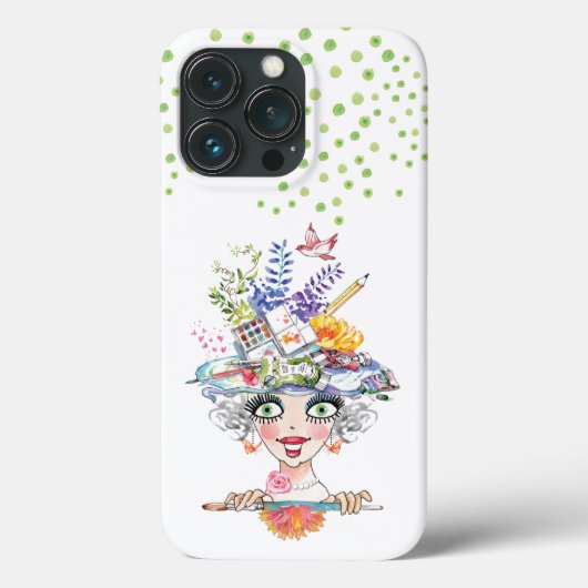 Artist Bonnet Babe Green Polkadots Case-Mate iPhone Case (Achterkant)