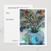 Artist Certificate of Authenticity Sjabloon Briefkaart (Voorkant / Achterkant)