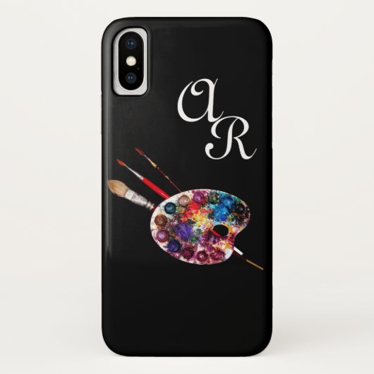ARTIST COLOR PALETTE MONOGRAM Black Case-Mate iPhone Case (Achterkant)