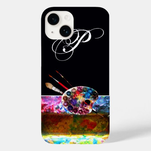 ARTIST COLOR PALETTE MONOGRAM Black Case-Mate iPhone Case (Achterkant)
