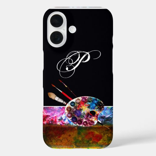 ARTIST COLOR PALETTE MONOGRAM Black Case-Mate iPhone Case (Achterkant)
