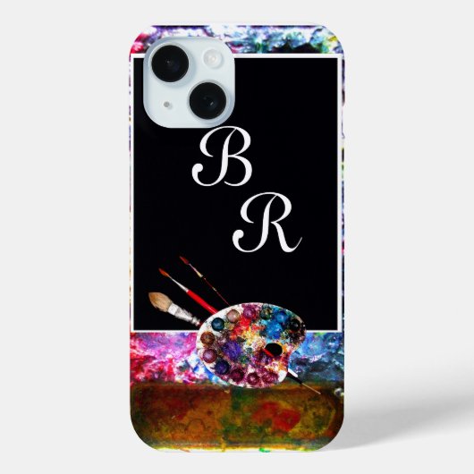 ARTIST COLOR PALETTE MONOGRAM Black Case-Mate iPhone Case (Achterkant)
