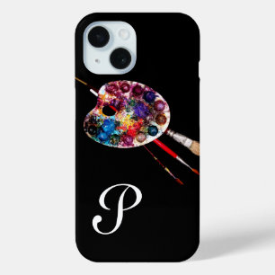 ARTIST COLOR PALETTE MONOGRAM Black iPhone 15 Case